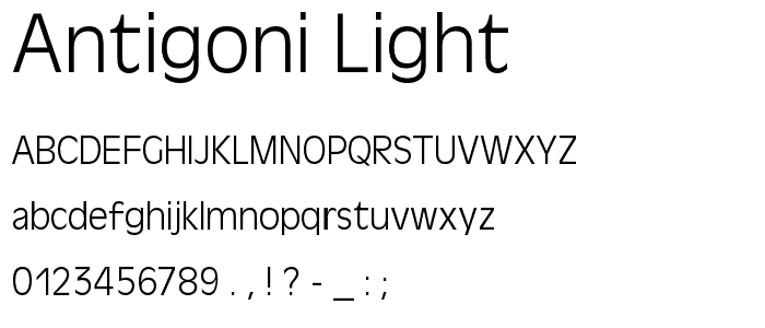 Antigoni Light font